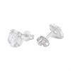 Silver Mixed Cut Cushion CZ Stud Earrings- 8mm - F04223 Alternative Image