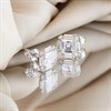 Silver Mixed Cut Cushion CZ Stud Earrings- 8mm - F04223 Alternative Image