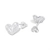 Silver Caged Pear CZ Heart Stud Earrings- 10mm - F04225 Alternative Image