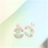 Silver Enamel Crystal Rainbow Stud Earrings- 10mm - F04234 Alternative Image