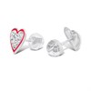 Silver Pink Crystal Heart Stud Earrings- 8mm - F04236 Alternative Image