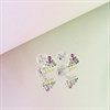 Silver Multi Crystal Cupcake Stud Earrings- 7mm - F04237 Alternative Image