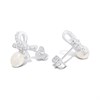Silver Freshwater Pearl CZ Bow Stud Earrings - F04239 Alternative Image