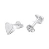 Silver Diamond Heart Stud Earrings- 6mm - F04241 Alternative Image