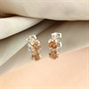 Silver Champagne CZ Stud Earrings- 5mm - F04251 Alternative Image