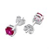 Silver Red CZ Stud Earrings- 5mm - F04252 Alternative Image