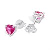 Silver Red Heart CZ Stud Earrings- 5mm - F04253 Alternative Image