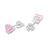 Silver Pink Heart CZ Stud Earrings- 5mm - F04254 Alternative Image