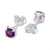 Silver Amethyst Stud Earrings - F04257 Alternative Image