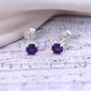 Silver Amethyst Stud Earrings - F04257 Alternative Image