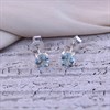 Silver Blue Topaz Stud Earrings - F04258 Alternative Image