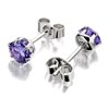 Silver Blue Cubic Zirconia Stud Earrings - 5mm - F0427 Alternative Image