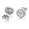 Silver Cubic Zirconia Cluster Stud Earrings - 8mm - F0436 Alternative Image