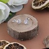Silver Cubic Zirconia Cluster Stud Earrings - 8mm - F0436 Alternative Image