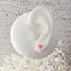 Silver Pink Resin Crystal Flower Stud Earrings - 8mm - F0445 Alternative Image