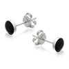 Silver Black Resin Stud Earrings - 5mm - F0455 Alternative Image