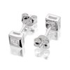 Silver Square Cubic Zirconia Stud Earrings - 5mm - F0456 Alternative Image