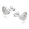 Silver Cubic Zirconia Heart Stud Earrings - 8mm - F0457 Alternative Image