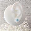 Silver Blue Resin And Crystal Flower Stud Earrings - 8mm - F0464 Alternative Image