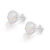 Silver Imitation Opal And Cubic Zirconia Cluster Stud Earrings - 10mm - F0468 Alternative Image