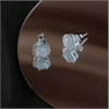 Silver Imitation Opal And Cubic Zirconia Cluster Stud Earrings - 10mm - F0468 Alternative Image