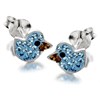 Silver Aqua Crystal Duck Stud Earrings - 7mm - F0475 Alternative Image