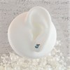 Silver Aqua Crystal Duck Stud Earrings - 7mm - F0475 Alternative Image