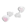 Silver Pink Heart Cubic Zirconia Stud Earrings - 5mm - F0480 Alternative Image