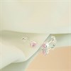 Silver Pink Heart Cubic Zirconia Stud Earrings - 5mm - F0480 Alternative Image