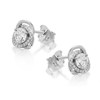 Silver Cubic Zirconia Knot Stud Earrings - 9mm - F0494 Alternative Image