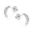 Silver Cubic Zirconia Half Moon Stud Earrings - 10mm - F0498 Alternative Image
