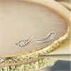 Silver Feather Crawler Earrings -20mm - F05026 Alternative Image