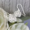 Silver Circle Flower C.Z. Earrings - 12mm - F05029 Alternative Image