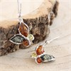 Silver Mixed Amber Butterfly Hook Wire Drop Earrings - F0717 Alternative Image