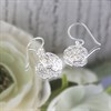 Silver Cubic Zirconia Swirl Circle Earrings -12mm - F08013 Alternative Image