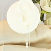 Silver Simulated Pearl Pull Through Earrings - F08014 Alternative Image