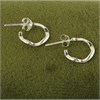 Silver Wave Half Hoop Earrings - 12mm - F10013 Alternative Image