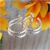 Silver Twist Wire Earrings - 20mm - F10016 Alternative Image