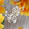 Silver Circles Drop Earrings - 18mm - F10017 Alternative Image