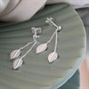 Silver Leaf Chain Drop Earrings - F10019 Alternative Image