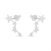 Silver Four Star Crawler Earrings - 16mm - F10120 Alternative Image