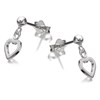 Silver Heart Drop Earrings - 11mm drop - F1066 Alternative Image