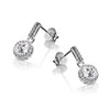 Silver Cubic Zirconia Halo Drop Earrings - 14mm drop - F11001 Alternative Image