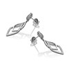 Silver Cubic Zirconia Rhombus Drop Earrings - 28mm drop - F11002 Alternative Image