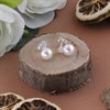 Silver Cubic Zirconia And Simulated Pearl Stud Earrings - 12mm - F11006 Alternative Image