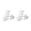 Silver Cubic Zirconia Climber Stud Earrings - 14mm - F11011 Alternative Image