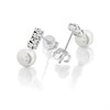 Silver Simulated Pearl And Crystal Stud Earrings - 13mm - F11023 Alternative Image