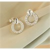 Silver Cubic Zirconia Circle Earrings - 9mm - F11029 Alternative Image