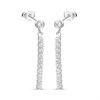 Silver Cubic Zirconia Chain Drop Earrings - 28mm - F11031 Alternative Image