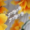 Silver Cluster Cubic Zirconia Drop Earrings - F11032 Alternative Image
